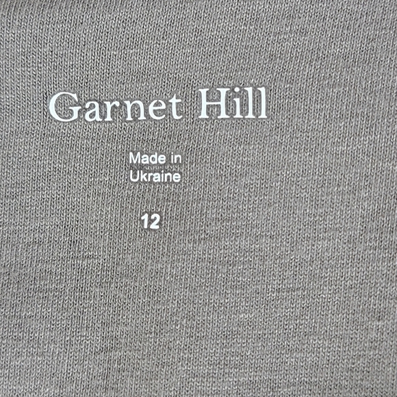 Garnet Hill Brownish/Gray Soft Jersey Knit Faux Wrap Sleeveless Dress Sz 12 - Picture 8 of 11